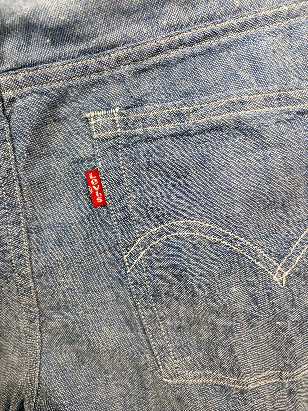 Levi's Boyfriend Linen Blend Pants 30 Blue Chambray Lightweight Trousers - Picture 5 of 9